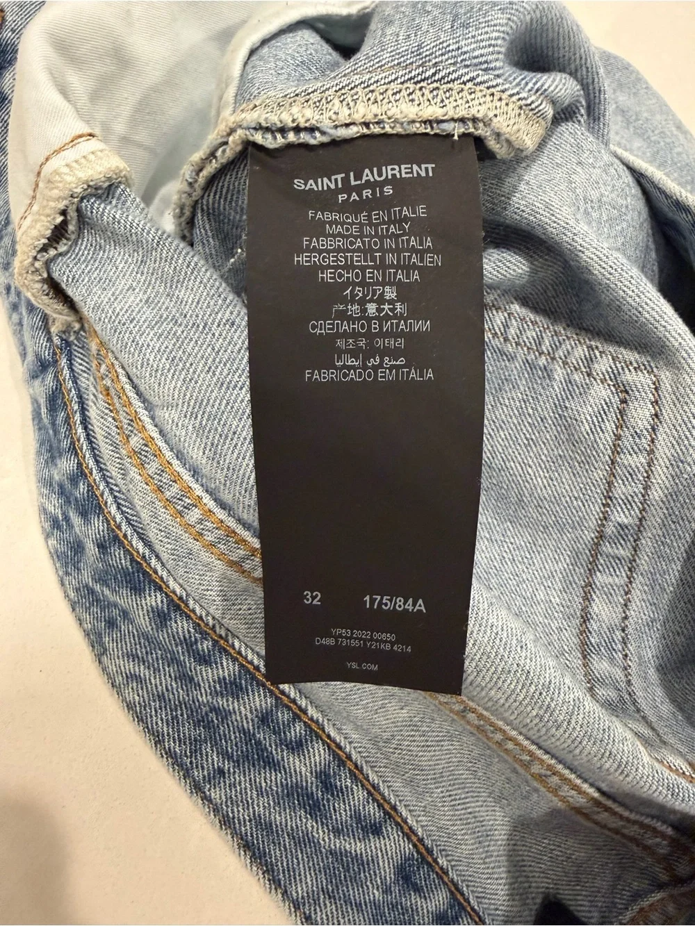 Saint Laurent Santa Monica Blue Denim Shorts (Men Size 32)